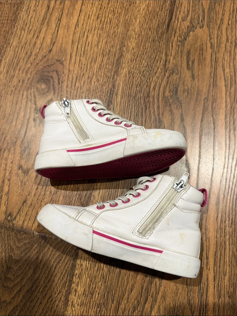 Nautica Kids White and Pink High-Top Sneakers